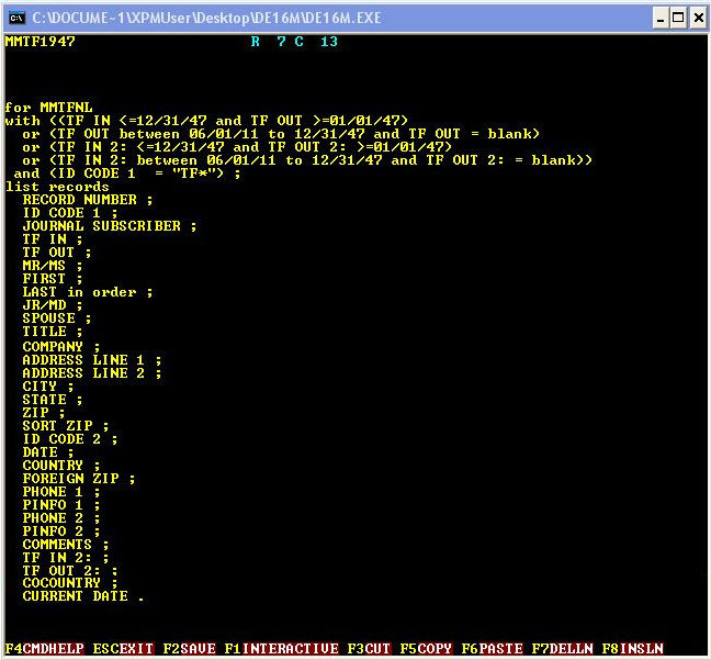 JGDBFULL Procedure 19 query image