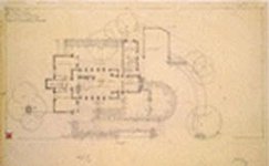 Drawing for Storer house lower level plan