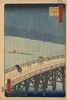 Ando Hiroshige print Ōhashi atake no yūdachi