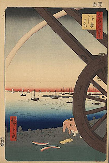 Ando Hiroshige print Takanawa ushimachi