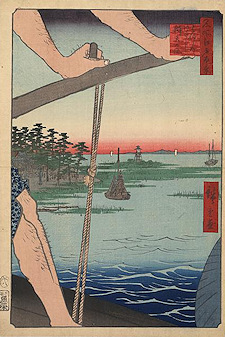 Ando Hiroshige print Haneda no watashi benten no yashiro