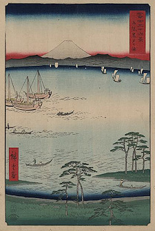 Ando Hiroshige print Kazusa kuroto no ura