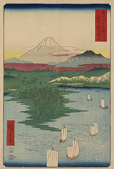 Ando Hiroshige print Musashi noge Yokohama