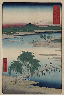 Ando Hiroshige print Musashi tamagawa