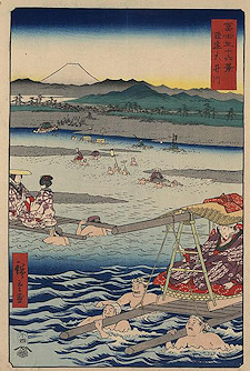 Ando Hiroshige print Shunen ouigawa