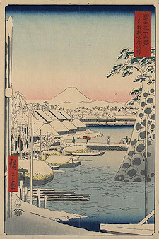 Ando Hiroshige print Tōto sukiyabashi