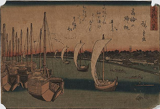 Ando Hiroshige print Takanawa no kihan