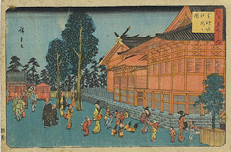 Ando Hiroshige print Shiba sinmeisha nai no zu