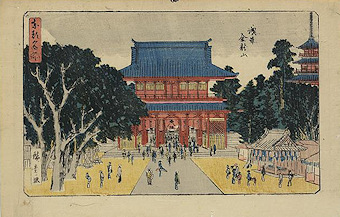 Ando Hiroshige print Asakusa kinryūsan