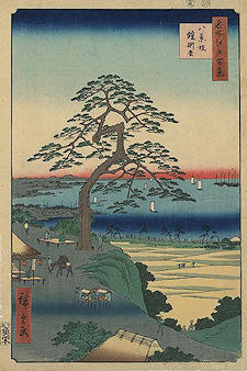 Ando Hiroshige print Hakkeisaka yoroikakematsu