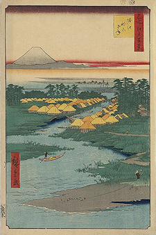 Ando Hiroshige print Horie nekozane