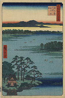 Ando Hiroshige print Inokashiranoike benten no yashiro