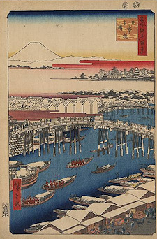 Ando Hiroshige print Nihonbashi yukibare