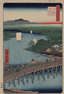 Ando Hiroshige print Senju no oubashi 1