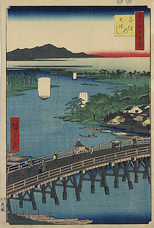 Ando Hiroshige print Senju no Ōhashi 2