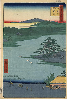 Ando Hiroshige print Senzoku no ike kesakakematsu