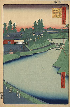 Ando Hiroshige print Soto-sakurada bennkeibori kōjimachi 2