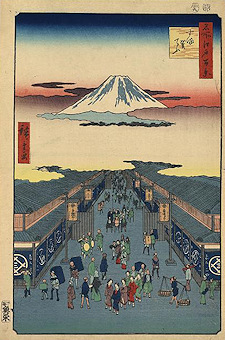 Ando Hiroshige print Suruga-chō