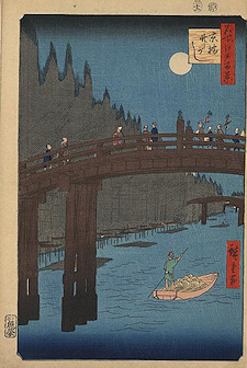 And Hiroshige print Kyōbashi takegashi