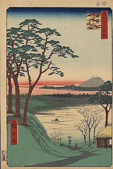 Ando Hiroshige print Meguro jijigachaya