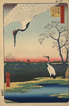 Ando Hiroshige print Minowa kanasugi mikawashima