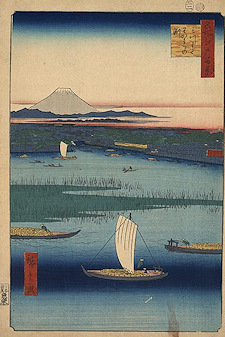 Ando Hiroshige print Mitsumata wakarenofuchi