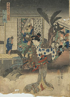 Kunisada print Akasaka No Zu