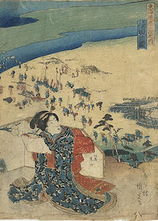 Kunisada print Shimada no zu